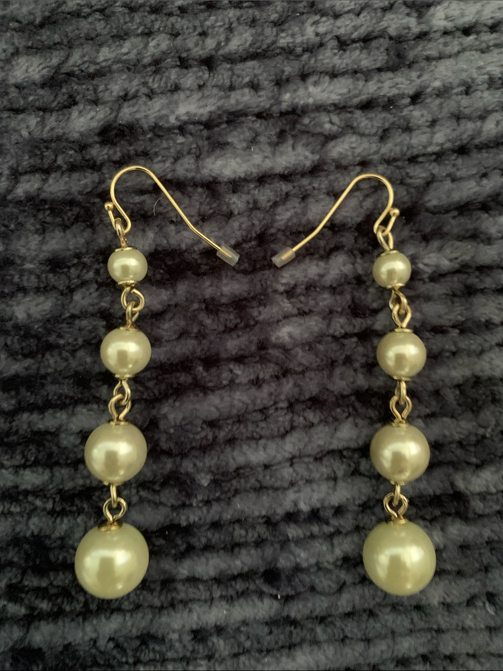 Lulu Frost Gold and Cream Graduated Pearl Drop Earrings